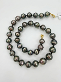 【Deep Sea Aurora】11-13.5mm Tahitian Ringed Pearl Long Necklace (with Imported Japanese Metal Clasp)