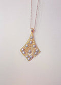 Gold Vermeil Blue Flower Pearl Pendant