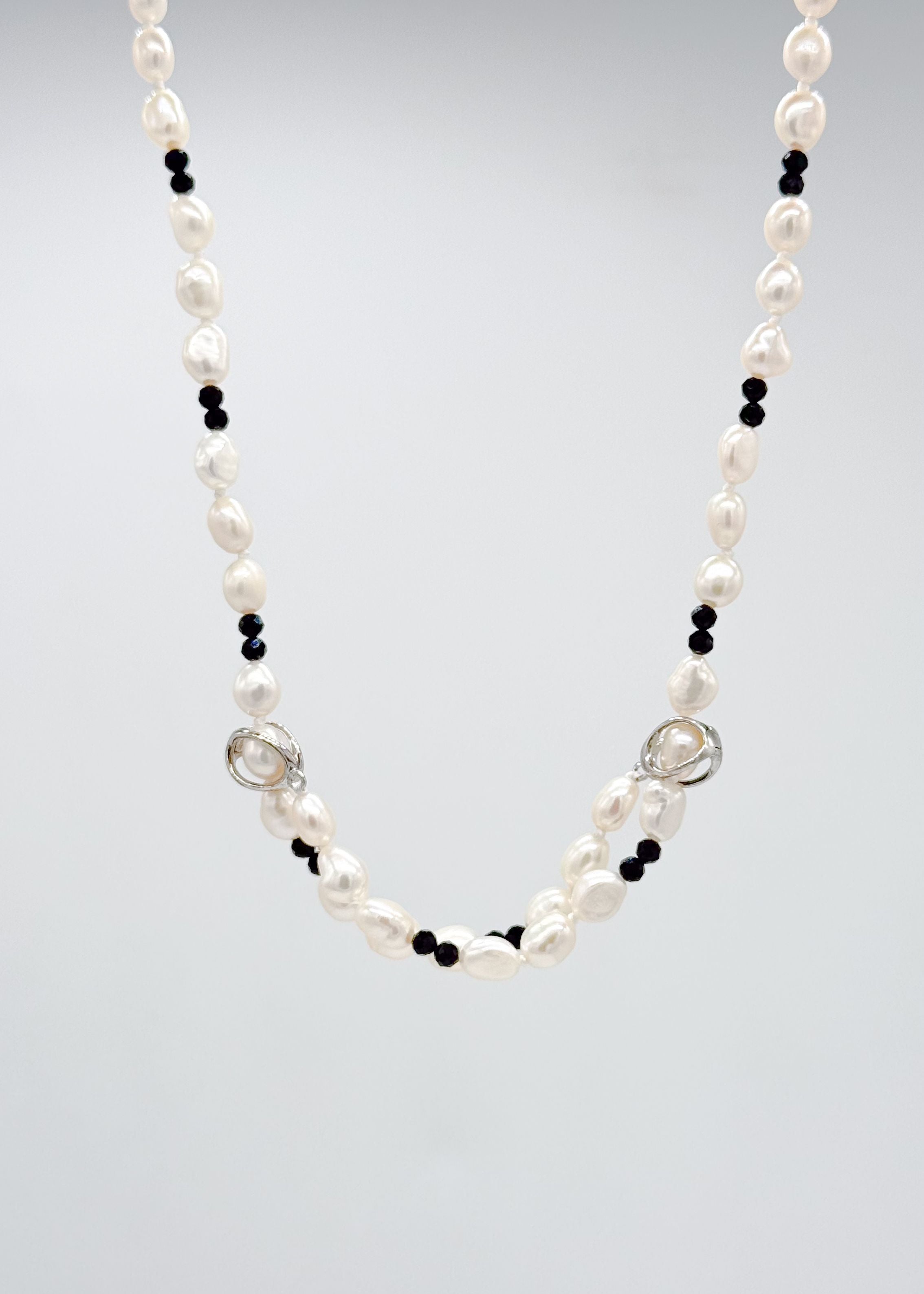 Pearl Black Spinel Phone Charm