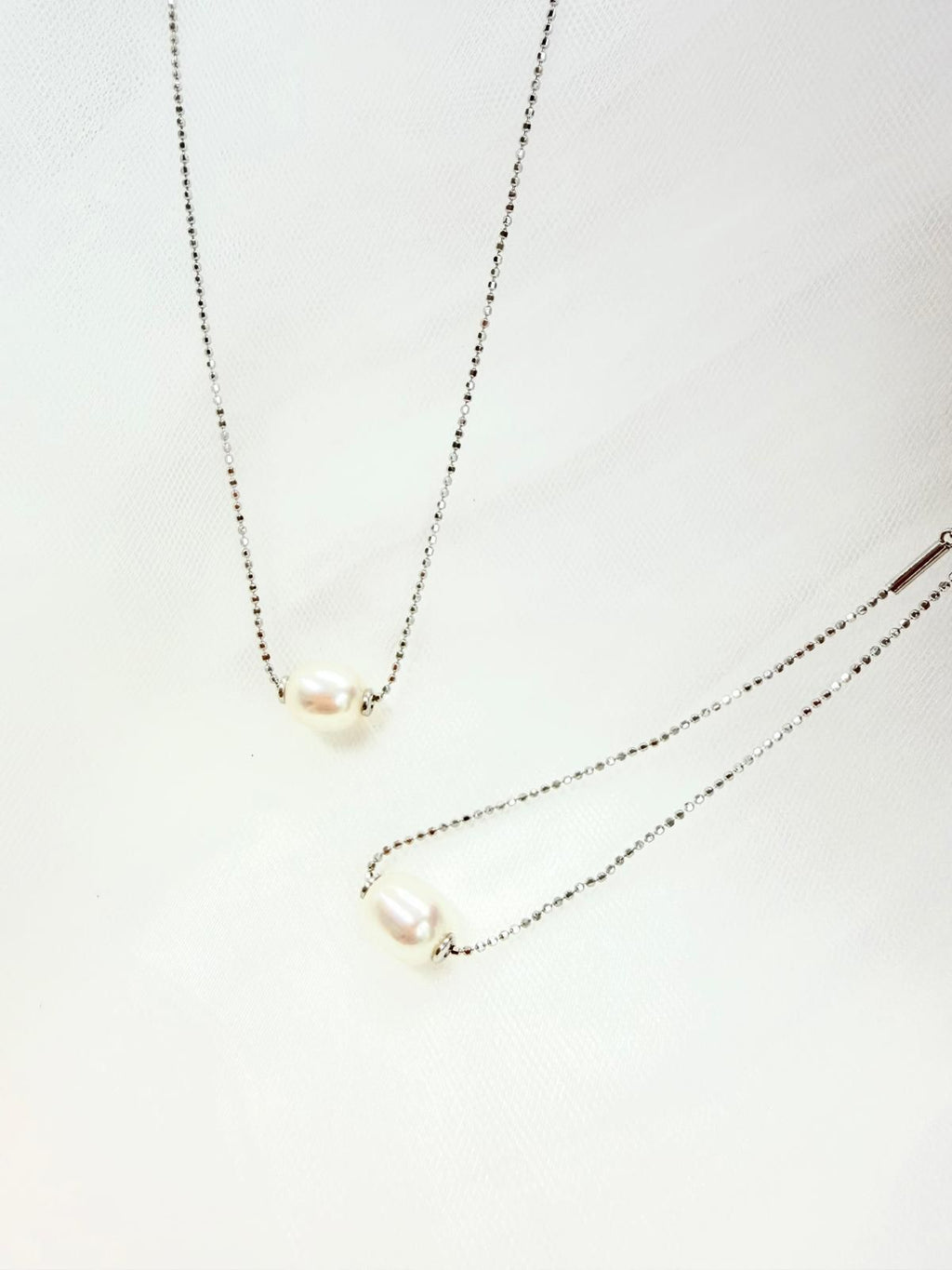 "Wander" Rice Pearl Set (Necklace + Bracelet)