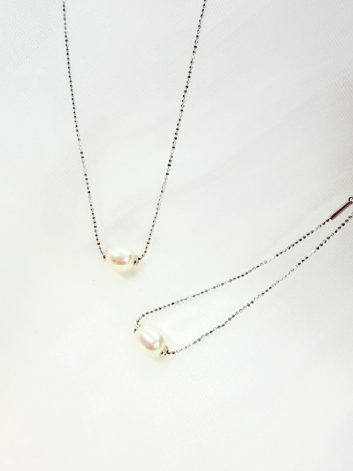 "Wander" Rice Pearl Set (Necklace + Bracelet)