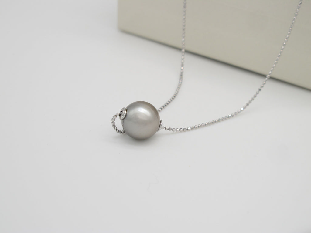 Fleeting Radiance | Tahitian Black Pearl 925 Sterling Silver Necklace
