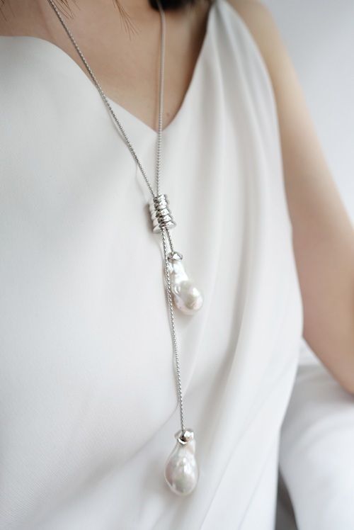 "My Style, My Duo" Baroque Pearl 925 Sterling Silver Gold-Plated Accessory Necklace