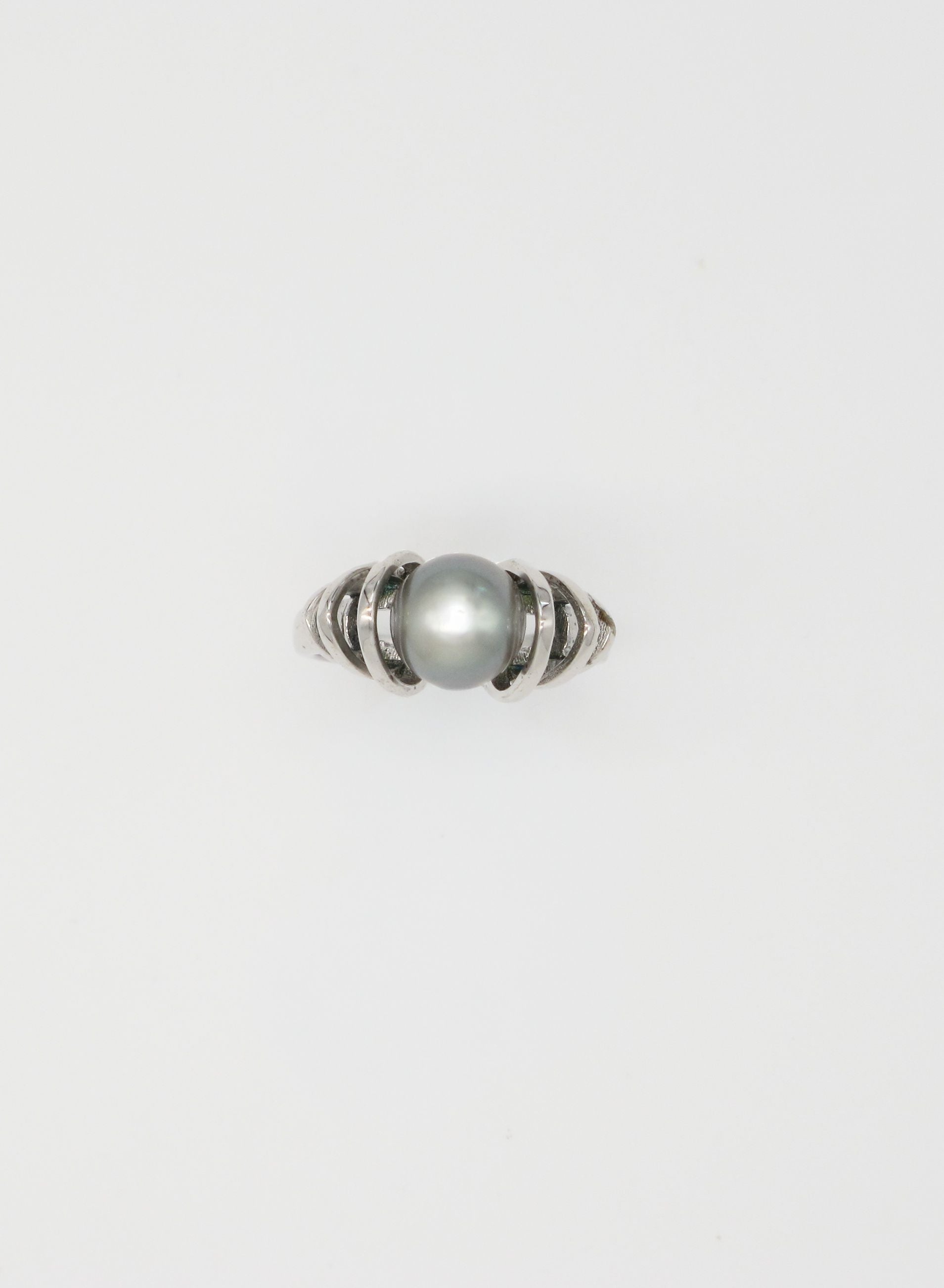 Croissant Tahitian Pearl Open Ring
