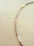 【Golden Intertwined】Akoya Gold Pearl and Two-Tone Freshwater Pearl Necklace