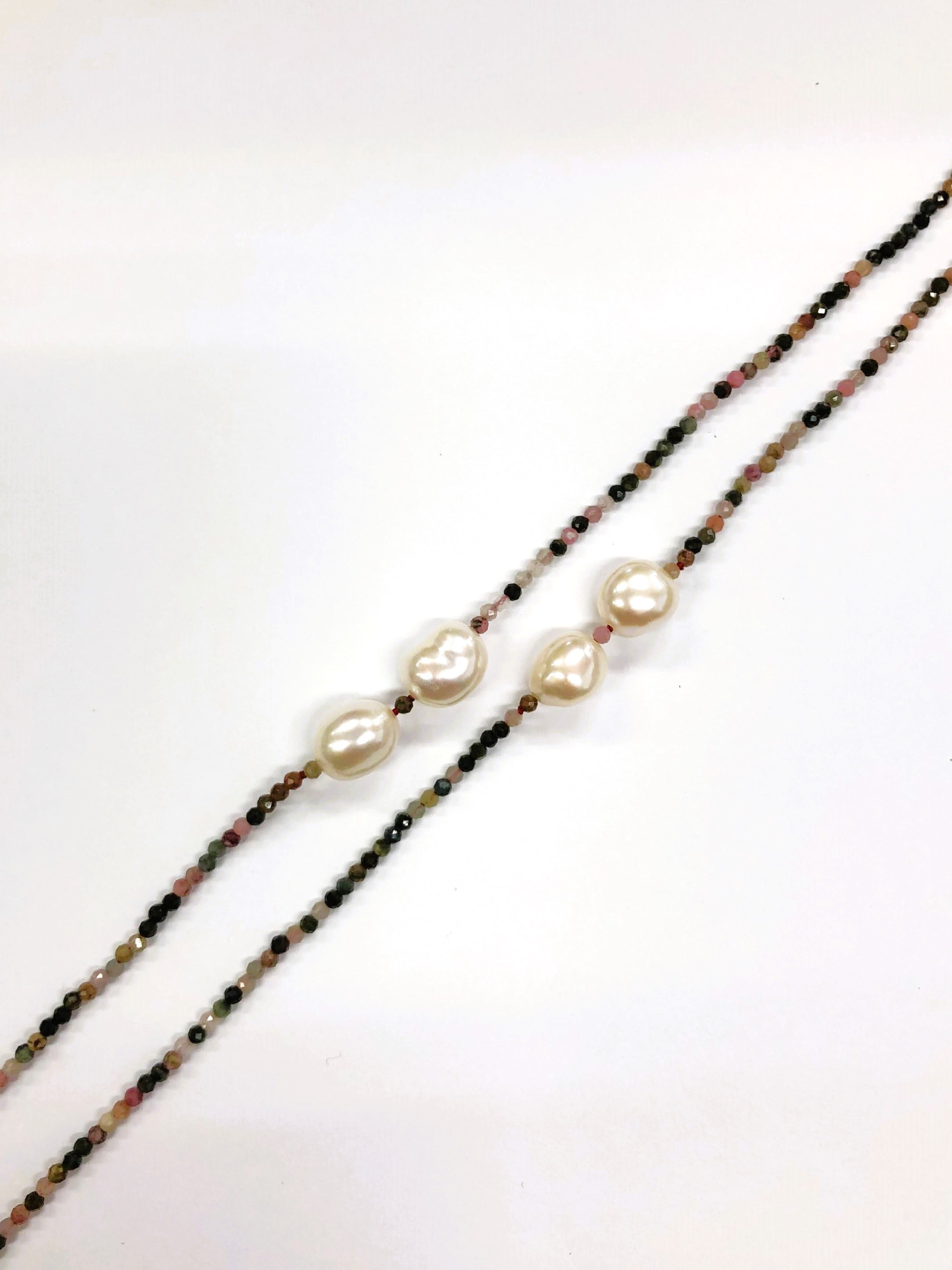 Tourmaline and Pearl Long Necklace