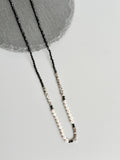 Seashell Spiral 925 Silver Plated Multi-Slice Shimmer Black Spinel Freshwater Pearl Collar Necklace
