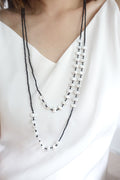 Black and White Rhythmic Long Necklace