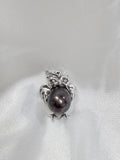 Night Owl Wisdom: 11mm Tahitian Black Pearl Unisex Owl Pendant (925 Silver Gold Plated)