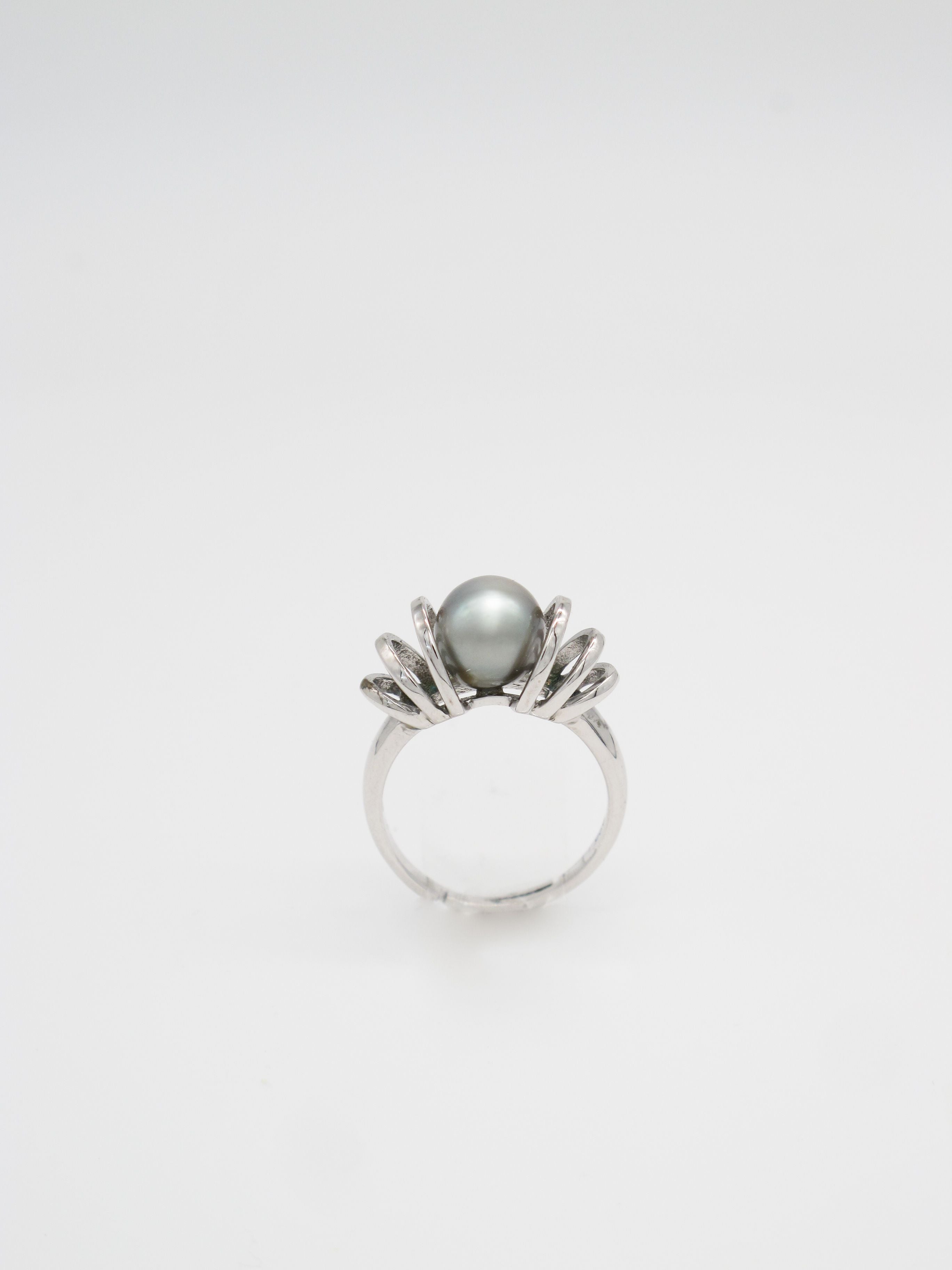 Croissant Tahitian Pearl Open Ring