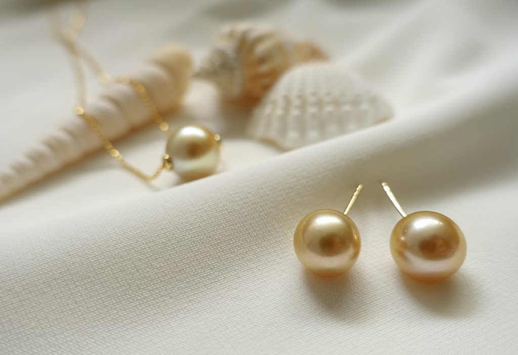 Dainty Single Pearl Moveable Necklaces and a set of Freshwater White Pearl Dangle Earrings