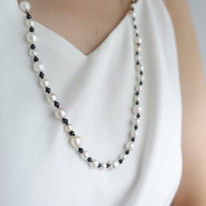 5-8mm Akoya Pearl and Spinel Endless Necklace