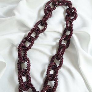 Chunky Chain Link Garnet Necklace