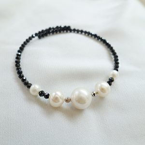 Fresh Water Pearl Black Spinel Bounce Back Bracelet
