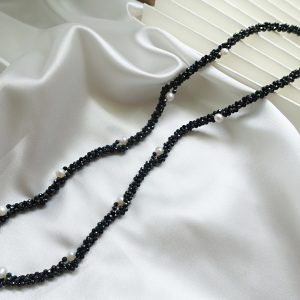 Twisted Spinel & Freshwater Pearl Necklace