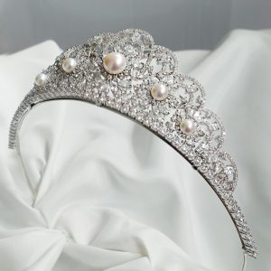 Classic Freshwater Pearl Tiara Diamante Wedding Tiara