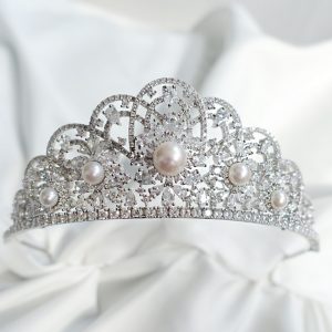 Classic Freshwater Pearl Tiara Diamante Wedding Tiara