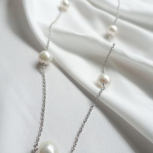 Movable Freshwater Neucleus Pearl Rope Necklace