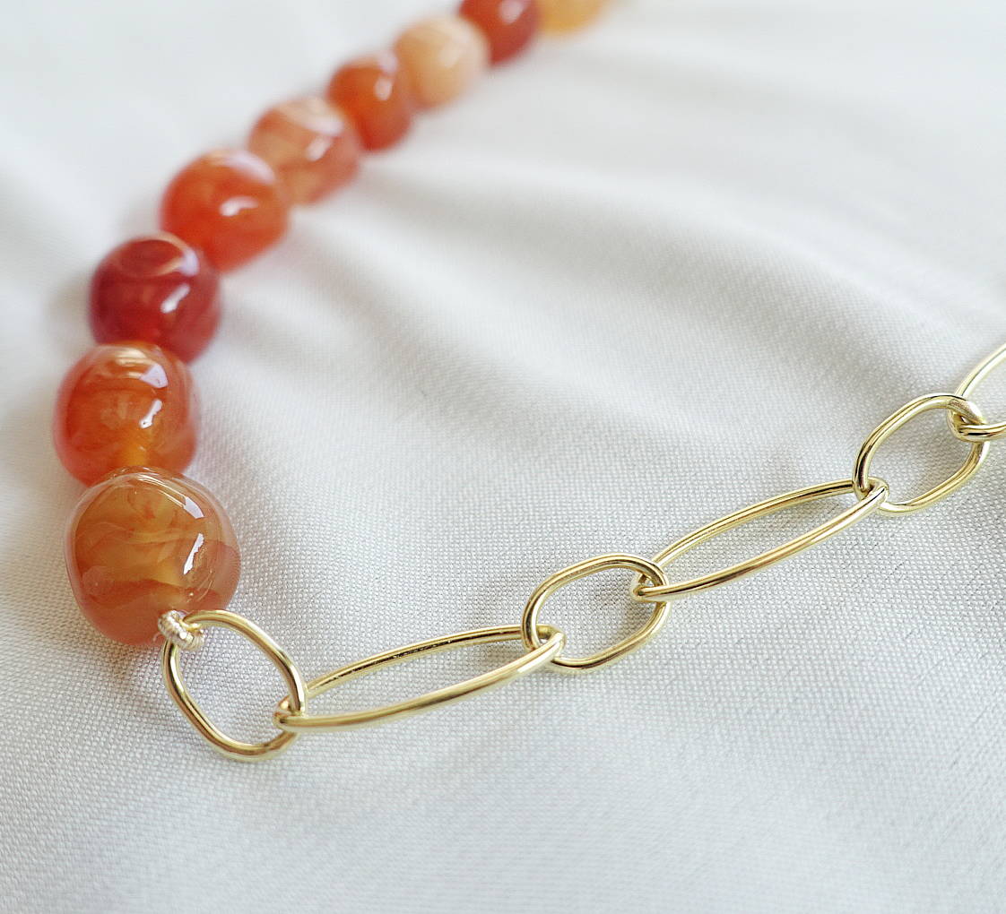 DSC04833拷貝 Gold Vermeil Freshwater Pearl and Topaz Necklace