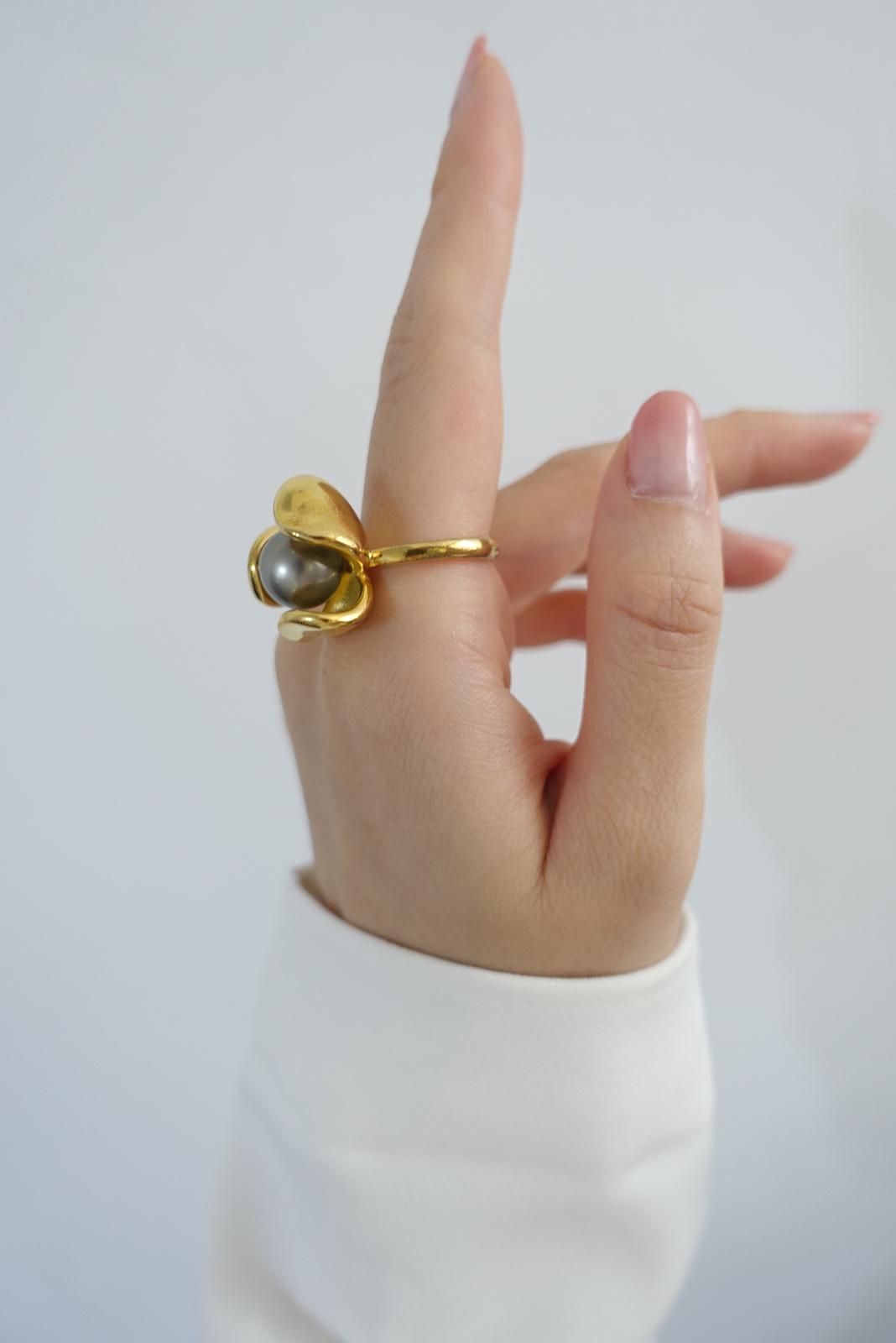 WhatsApp Image 2023-05-15 at 10.32.58 AM Elegant Flower Tahitian Pearl Adjustable Open Ring