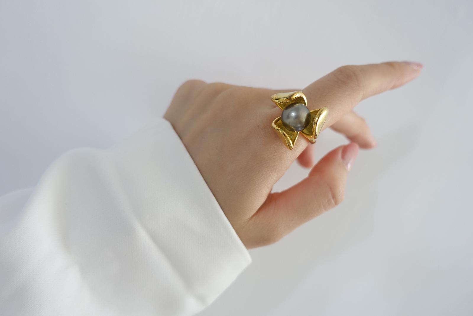 WhatsApp Image 2023-05-15 at 10.32.59 AM Elegant Flower Tahitian Pearl Adjustable Open Ring