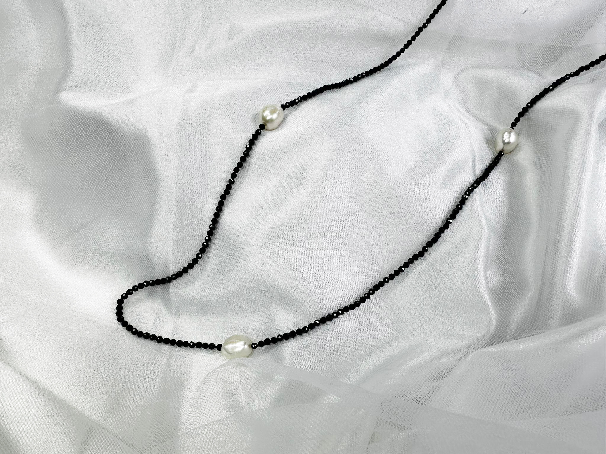 WhatsApp Image 2023-05-18 at 1.00.16 PM copy Endless Freshwater Pearl and Black Spinel Lariat Necklace
